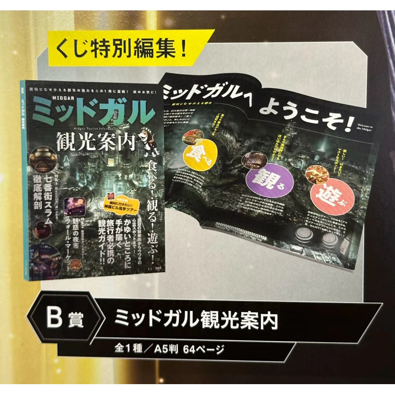 Final Fantasy VII FF7 Rebirth Kuji Prize-B Midgar Travel Guide SQUARE ENIX | Midgar Tourist Guide